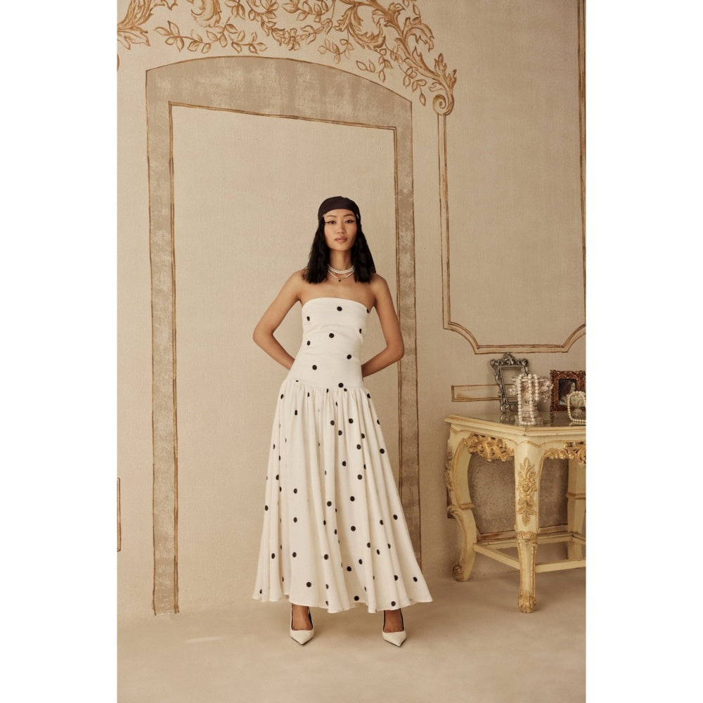 Sage By Mala Women White Polyester Maxi Dress