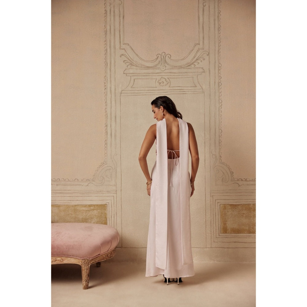 Sage By Mala Women White Polyester Maxi Dress
