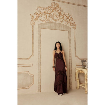 Sage By Mala Women Brown Polyester Maxi Dress