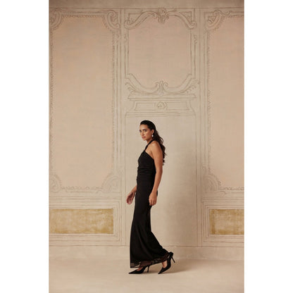 Sage By Mala Women Black Polyester Maxi Dress