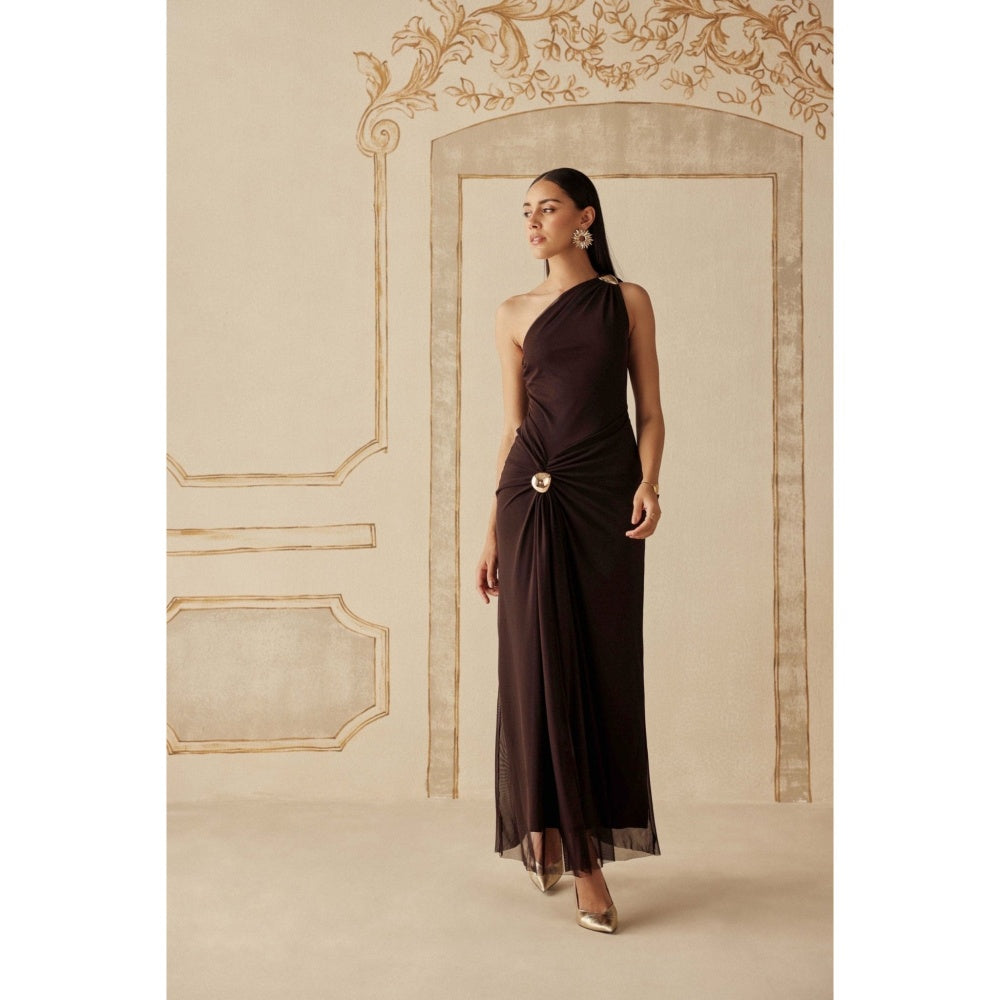 Sage By Mala Women Black Polyester Maxi Dress