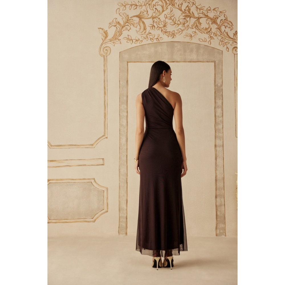 Sage By Mala Women Black Polyester Maxi Dress