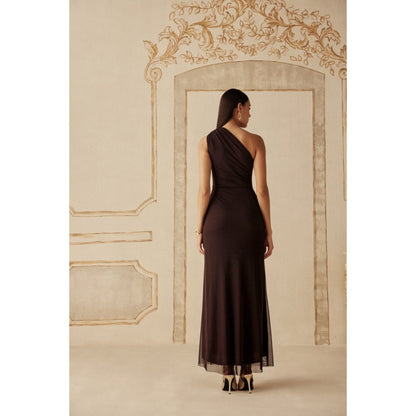 Sage By Mala Women Black Polyester Maxi Dress