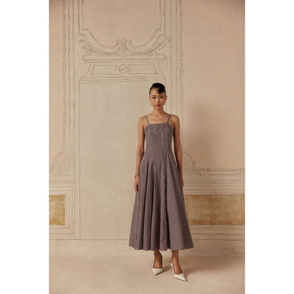 Sage By Mala Women Grey Cotton Maxi Dress