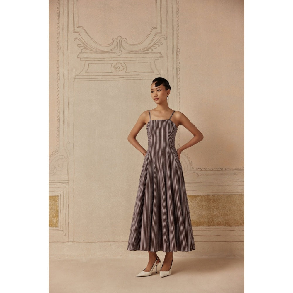Sage By Mala Women Grey Cotton Maxi Dress