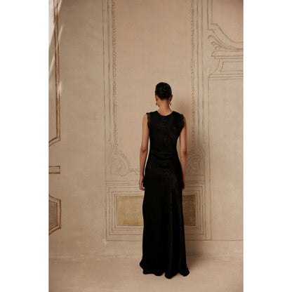 Sage By Mala Women Black Polyester Maxi Dress