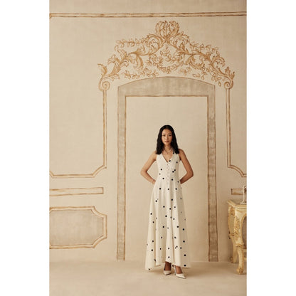 Sage By Mala Women White Cotton Midi Dress