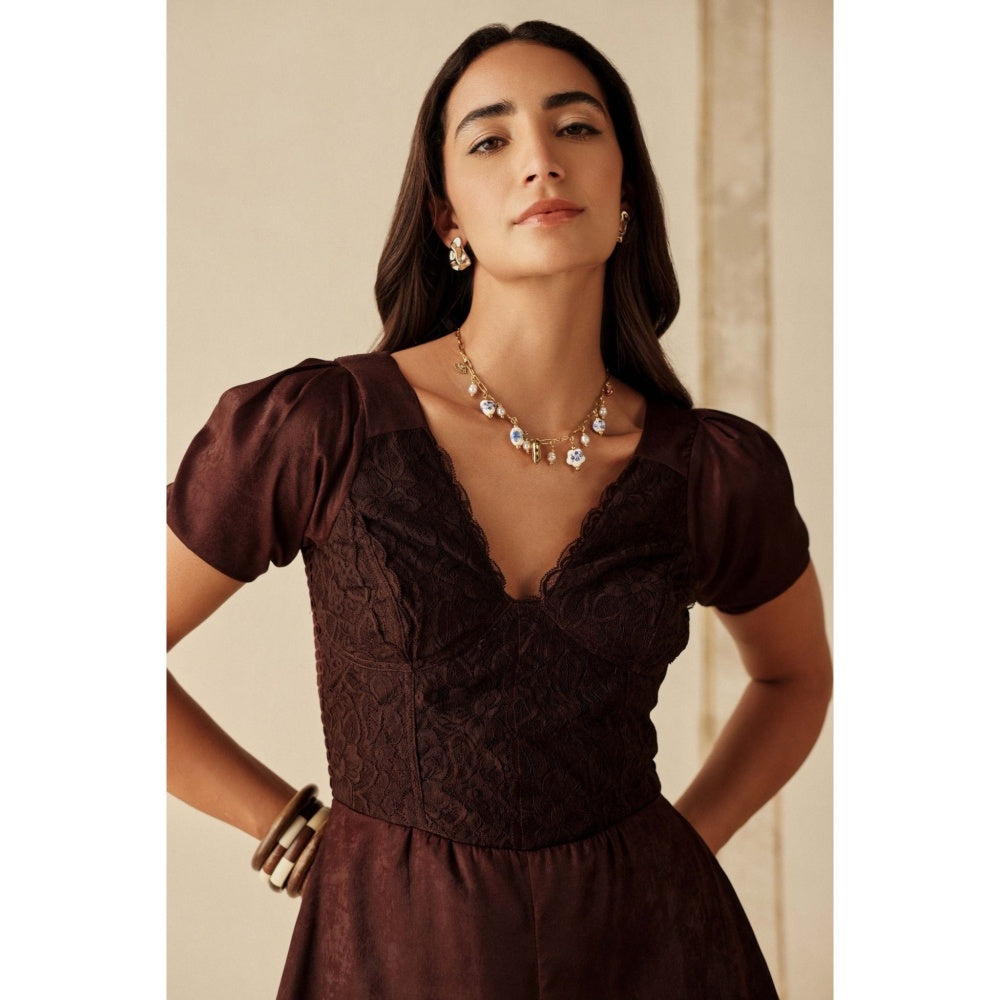 Sage By Mala Women Wine Satin Maxi Dress