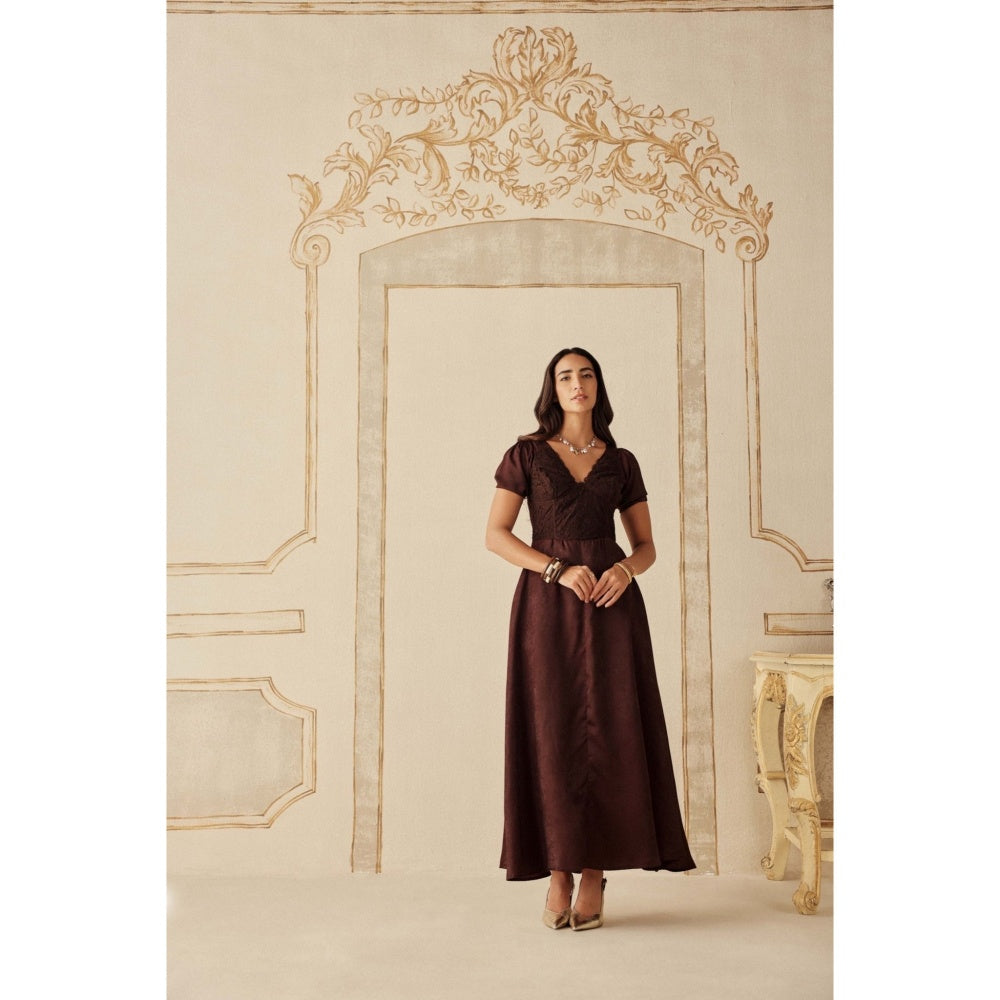 Sage By Mala Women Wine Satin Maxi Dress
