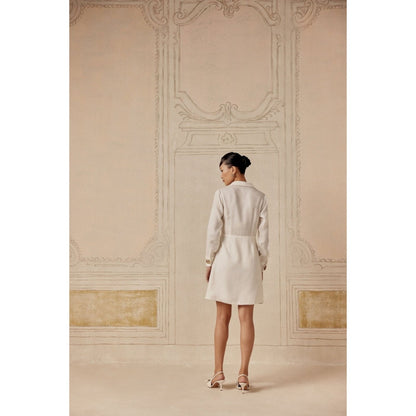 Sage By Mala Women White Satin Midi Dress