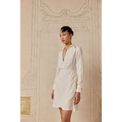 Sage By Mala Women White Satin Midi Dress