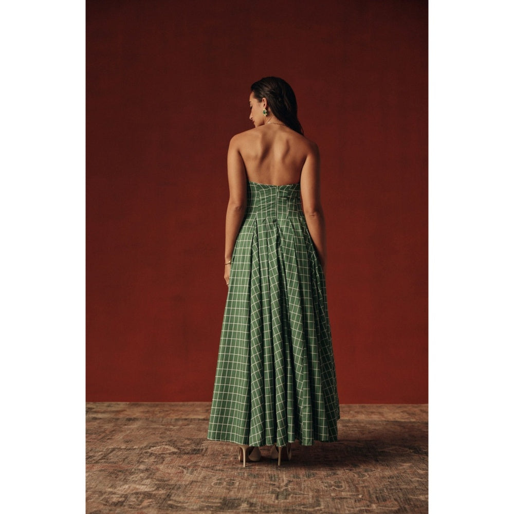 Sage By Mala Women Green Cotton Maxi Dress