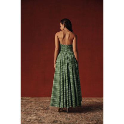 Sage By Mala Women Green Cotton Maxi Dress