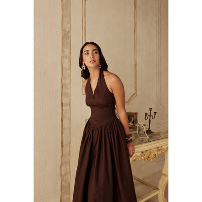 Sage By Mala Women Wine Cotton Maxi Dress