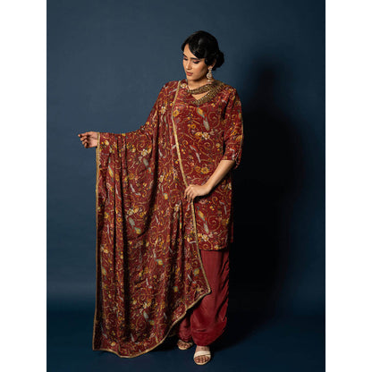 Sainy Garg Couture Adhira Kurta with Dupatta & Pant (Set of 3)