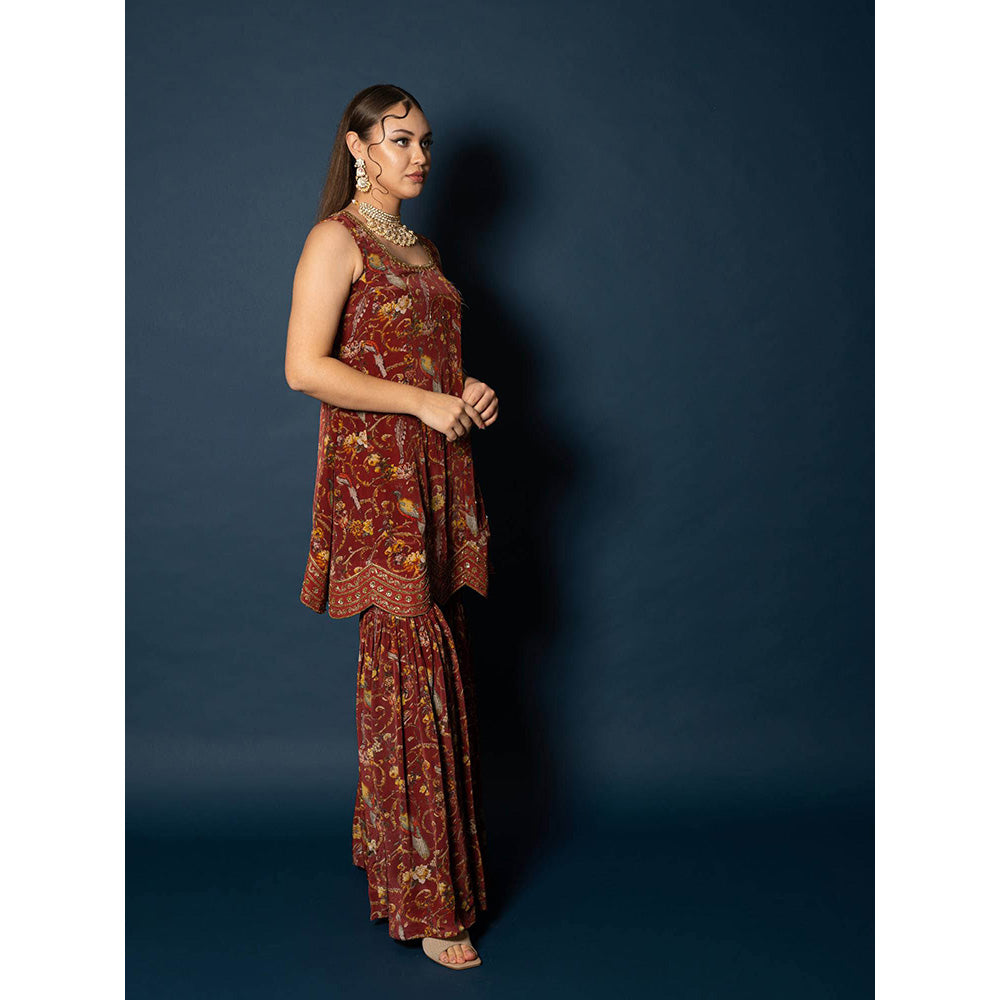 Sainy Garg Couture Daman Kurti with Sharara & Dupatta (Set of 3)