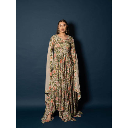 Sainy Garg Couture Nur Jahan Dress with Dupatta (Set of 2)