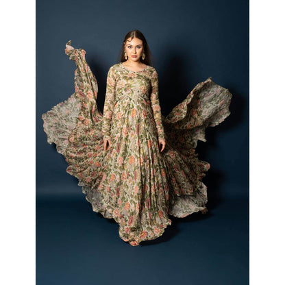 Sainy Garg Couture Nur Jahan Dress with Dupatta (Set of 2)