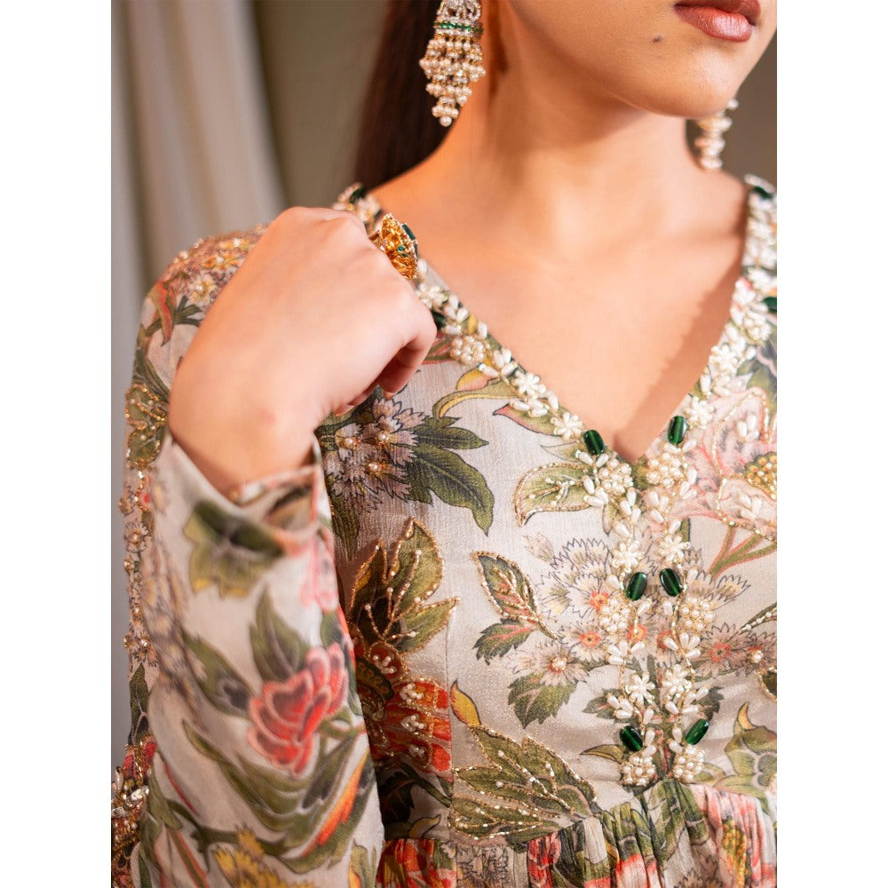 Sainy Garg Couture Ivory Elysia Sharara with Kurta (Set of 2)