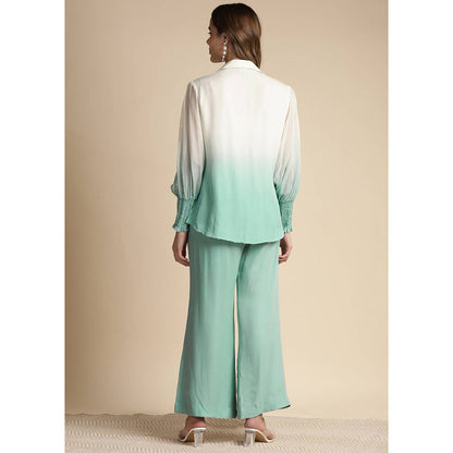 SAKSHI KHETTERPAL Mint Green Ombre Embroidered Co-Ord (Set of 2)
