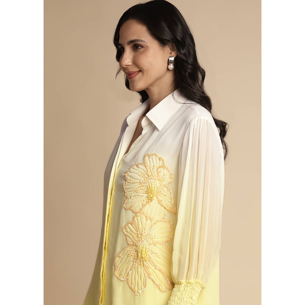 SAKSHI KHETTERPAL Sunshine Ombre One Side Sequined Embroidered Co-Ord (Set of 2)