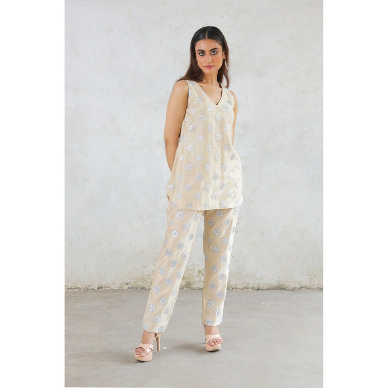 Saksham & Neharicka Beige Rupa Co-Ord (Set of 2)