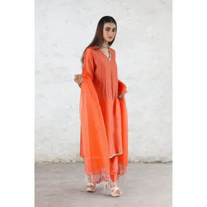 Saksham & Neharicka Orange Laalima Kurta with Palazzo and Dupatta (Set of 3)