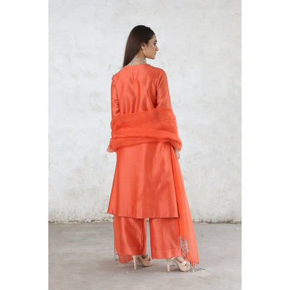 Saksham & Neharicka Orange Laalima Kurta with Palazzo and Dupatta (Set of 3)