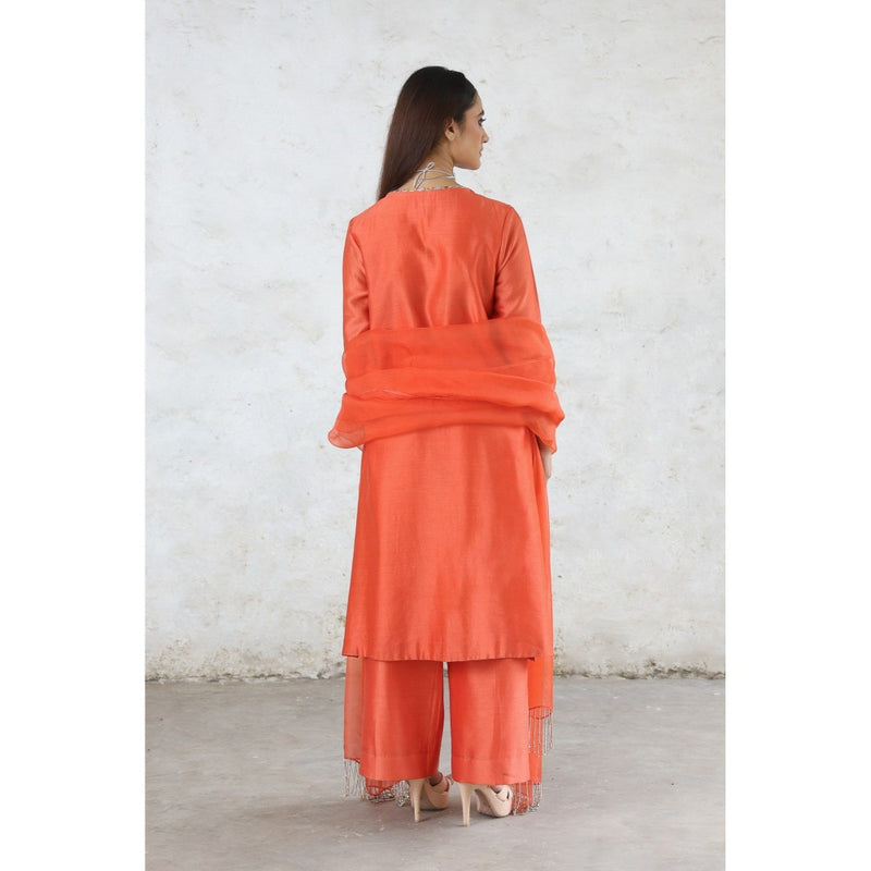 Saksham & Neharicka Orange Laalima Kurta with Palazzo and Dupatta (Set of 3)