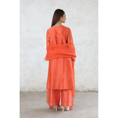 Saksham & Neharicka Orange Laalima Kurta with Palazzo and Dupatta (Set of 3)