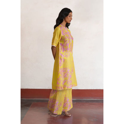 Saksham & Neharicka Yellow Shrija Kurta