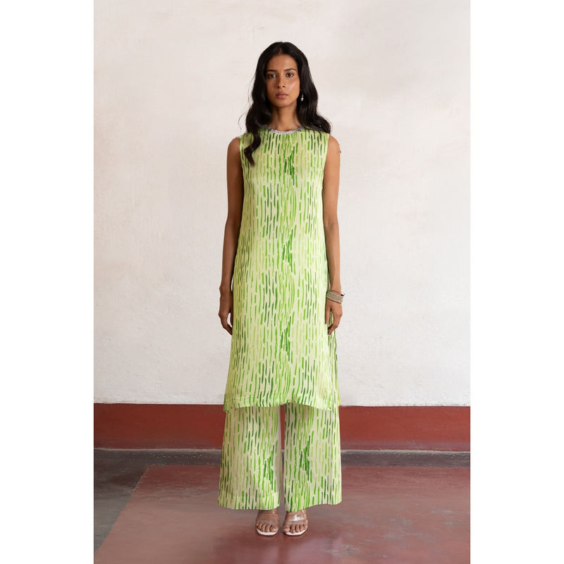 Saksham & Neharicka Green Siya Kurta with Pant (Set of 2)