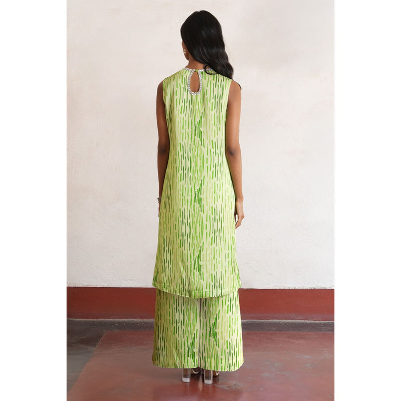 Saksham & Neharicka Green Siya Kurta with Pant (Set of 2)