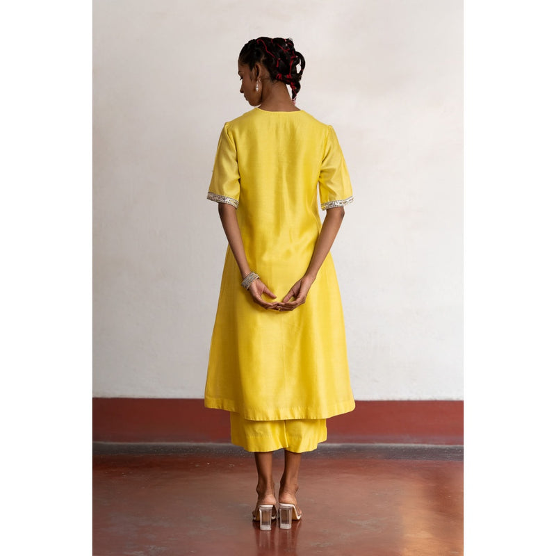 Saksham & Neharicka Yellow Holud Kurta with Pant (Set of 2)