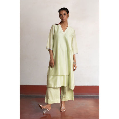 Saksham & Neharicka Green Jyoti Kurta with Pant (Set of 2)