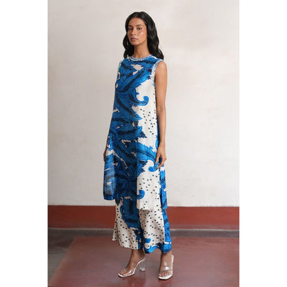 Saksham & Neharicka Blue Gunjana Kurta
