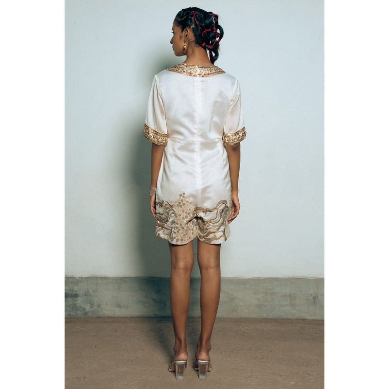 Saksham & Neharicka Ivory Sarita Playsuit