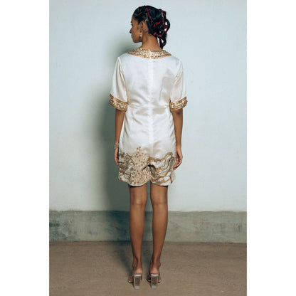 Saksham & Neharicka Ivory Sarita Playsuit