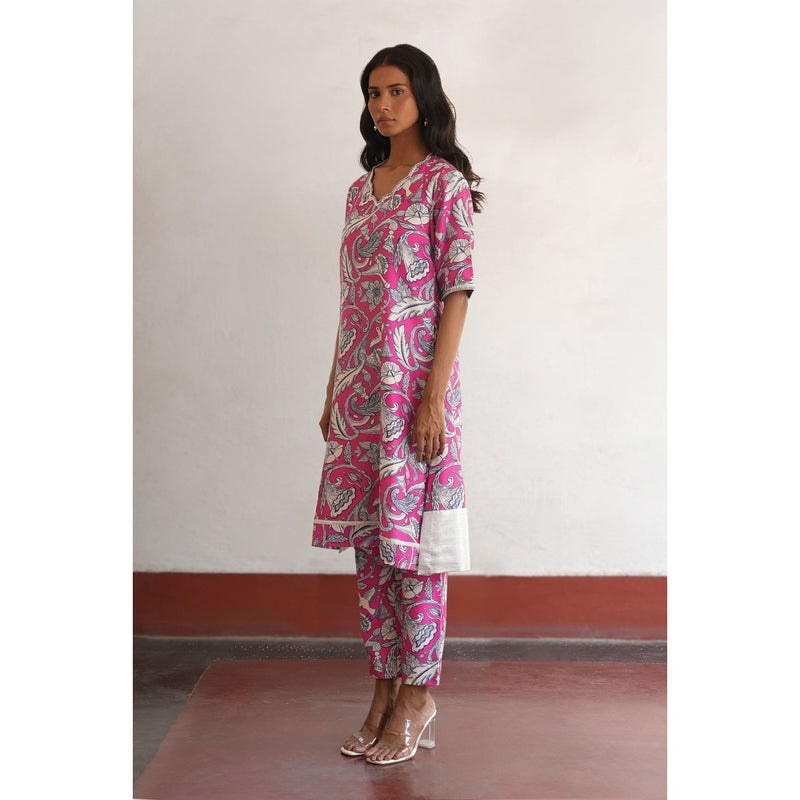 Saksham & Neharicka Pink Zinat Kurta