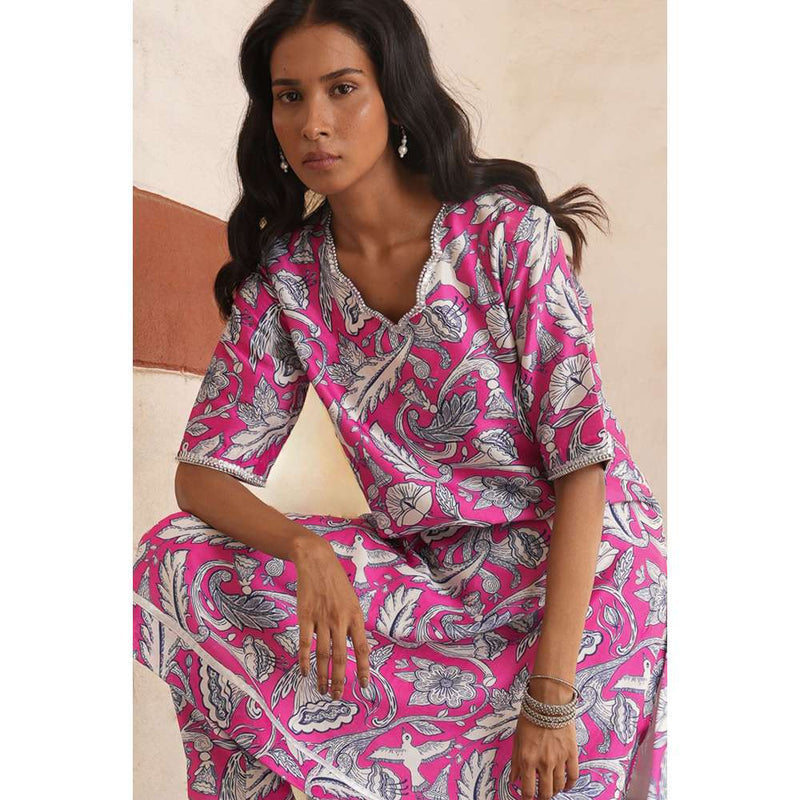 Saksham & Neharicka Pink Zinat Kurta