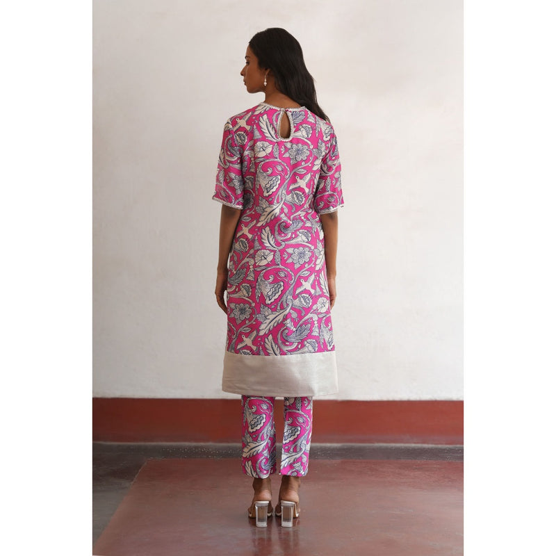 Saksham & Neharicka Pink Zinat Kurta
