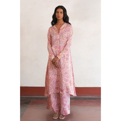 Saksham & Neharicka Pink Sewli Kurta with Palazzo (Set of 2)