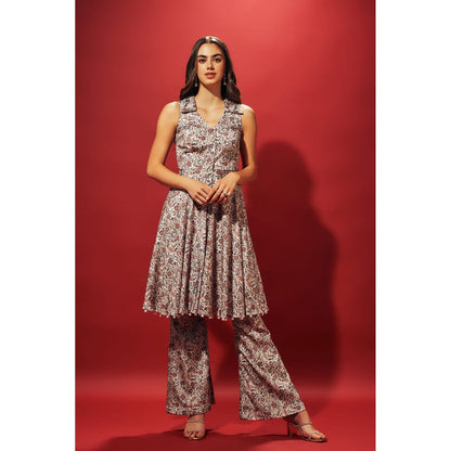SAMMOHI BY MOKSHA & HIRAL Beige Chintz Floral Co-Ord (Set of 2)