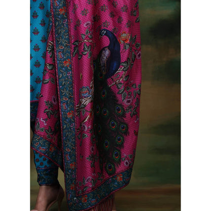 Samvrih Blue Neelam Kurta with Pant and Dupatta (Set of 3)