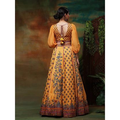 Samvrih Yellow Swarn Hiran Lehenga with Blouse and Dupatta (Set of 3)