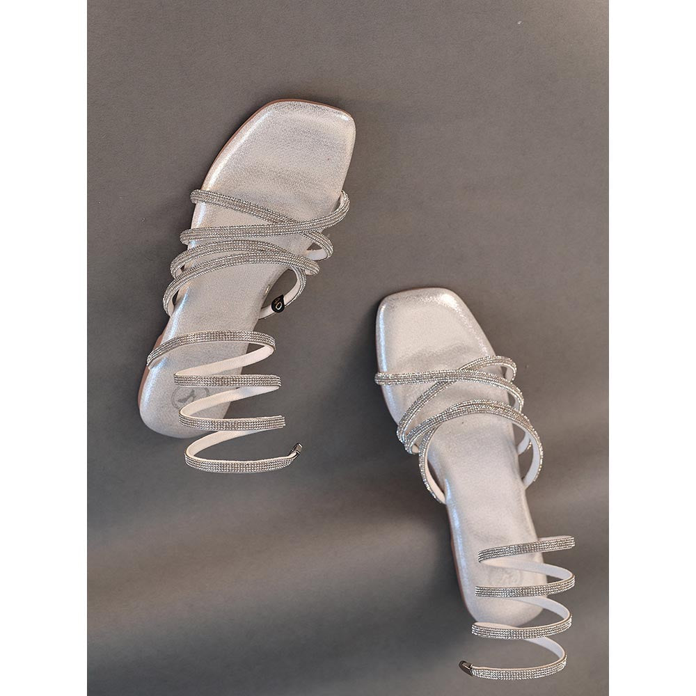 Sana K Luxurious Footwear Silver Spring Flat Sandals