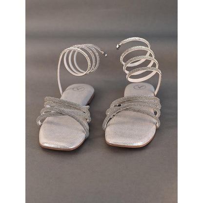 Sana K Luxurious Footwear Silver Spring Flat Sandals