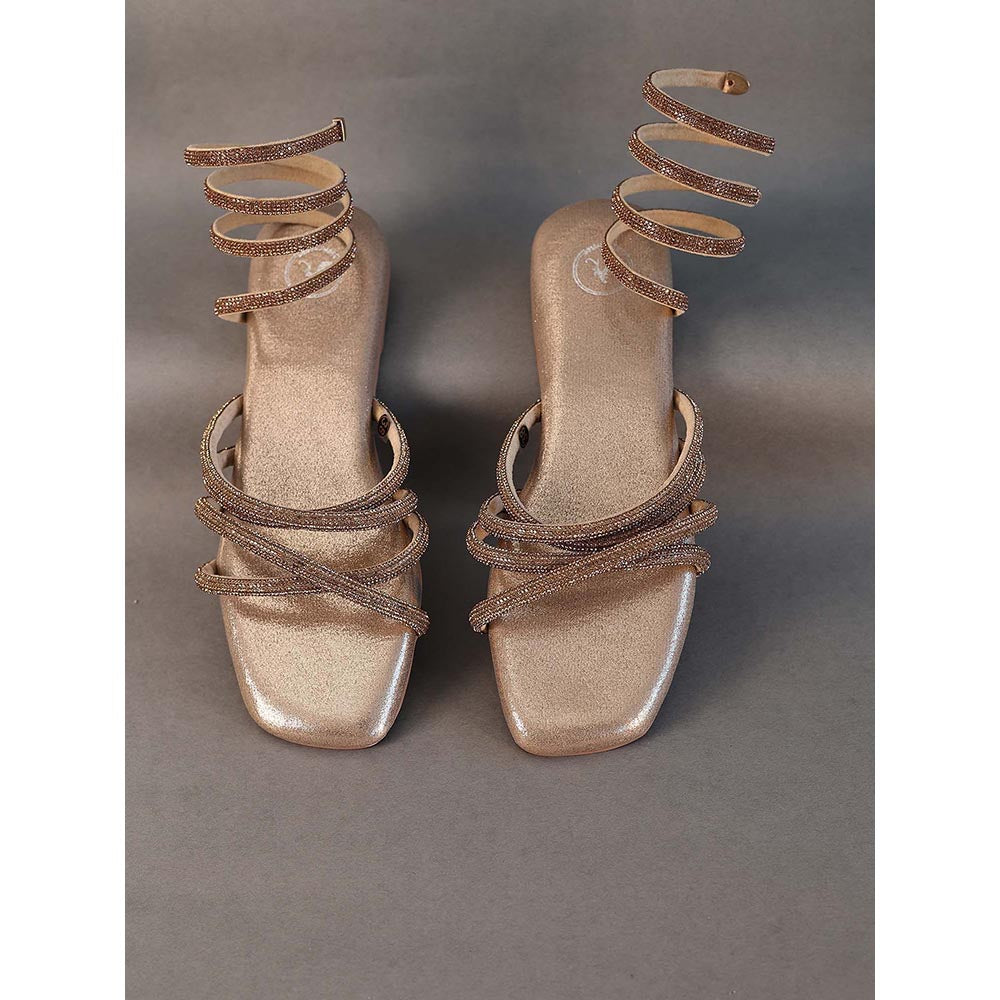 Sana K Luxurious Footwear Gold Spring Flat Sandals