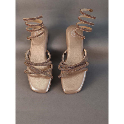 Sana K Luxurious Footwear Gold Spring Flat Sandals
