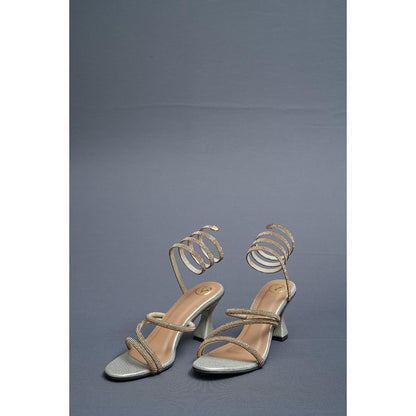 Sana K Luxurious Footwear Champagne Gold Spring Heel Sandals